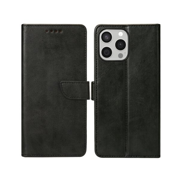 Rixus Bookcase For Apple iPhone 15 Pro Max Black