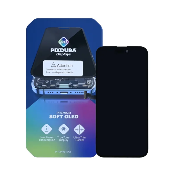 PIXDURA For Apple iPhone 14 Pro Max Display And Digitizer Soft-OLED (Run Diagnostics) (120Hz)