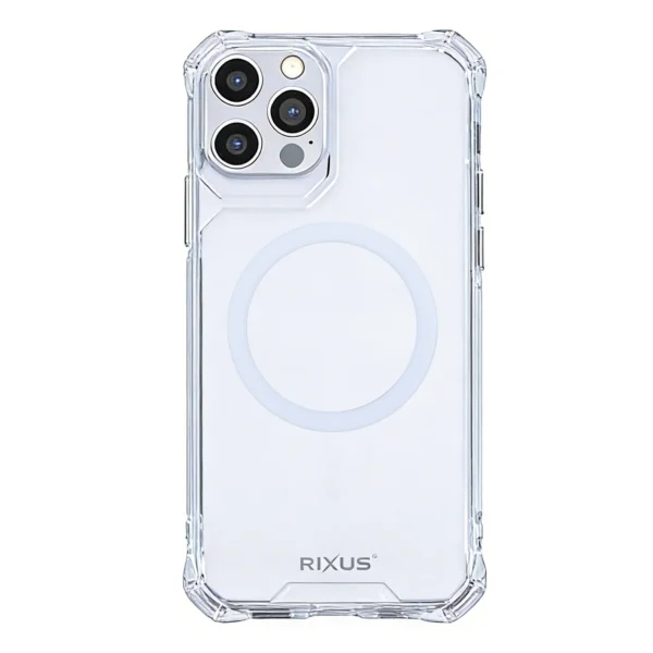 Rixus Armor-X Anti Shock Case With MagSafe Compatible For Apple iPhone 12 Pro Max Transparent