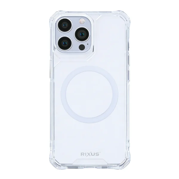 Rixus Armor-X Anti Shock Case With MagSafe Compatible For AppleiPhone 15 Pro Transparent