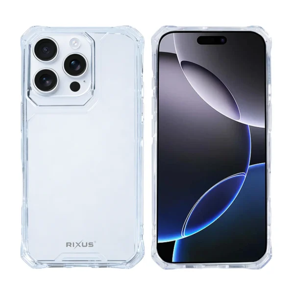 Rixus Armor-X Anti Shock Case For Apple iPhone 16 Pro Max Transparent