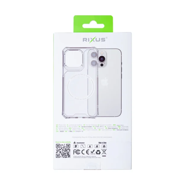 Rixus Armor-X Anti Shock Case For Apple iPhone 16 Pro Transparent